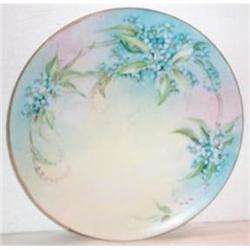 Hand Painted Silesia Forget Me Not Plate #1812808