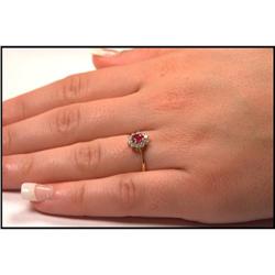 Adorable 18K Yellow Gold Ruby and Diamond Ring #1812829