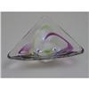 Image 1 :  Modern Art Glass Triangular Bowl signed Max #1812995