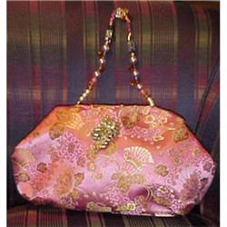 Brocade handbag with Miriam Haskell clasp #1813181