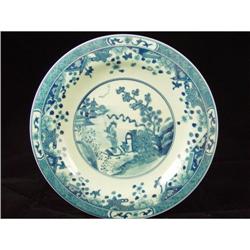 Blue/White plate. Asian village. 19th Century. #1813211