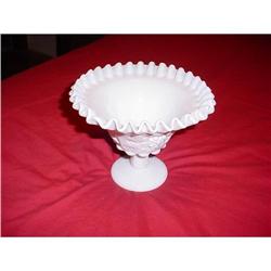 Westmoreland Paneled Grape White Compote #1813382