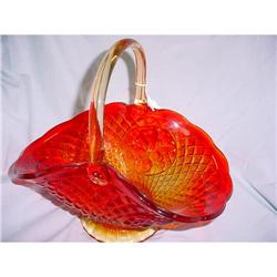 Amberina Basket with a crystal handle #1813385