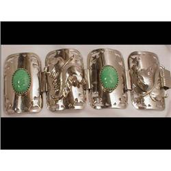 NOUVEAU peking GLASS WIDE hinged Bracelet #1813392