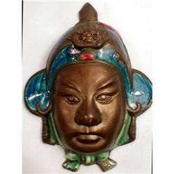 ANCIENT CHINESE Guilloche ENAMEL MASK #1813394