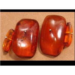 Vintage Art GENUINE  Amber FLip cufflinks #1813398