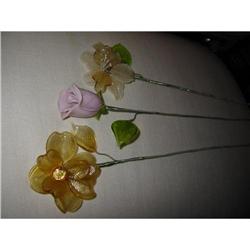 3 Exquisite Murano Flowers, marked "La Murina" #1813408