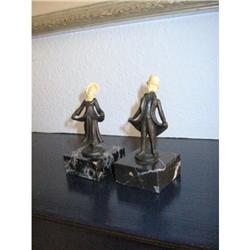 Antique metal figurines on marble  man&woman! #1813415