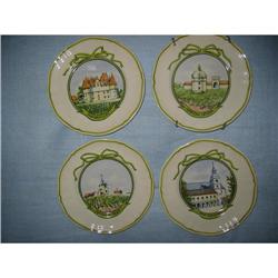 4 French hand painted wall plates! #1813429