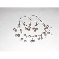 Sterling Silver Necklace and Earrings Sku2017 #1813451