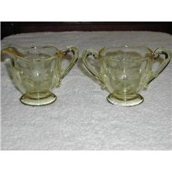 Lancaster-Jubilee- Glass Sugar and Creamer #1813585