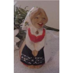 Doll Wood Norway Little Girl Figure Wooden #1813654