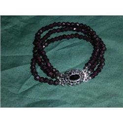 Garnet Bracelet with Silver Lock #1813846