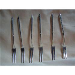 W&S SORENSEN 6 sterling silver small forks #1813902