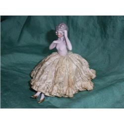 Vintage porcelain half doll with legs. #1813924