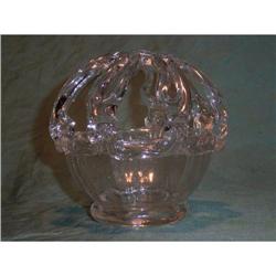 Antique hand blown glass flower basket #1813930