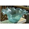 Image 1 : Crackle Glass Scalloped Turquoise Colored  Blue#1814040