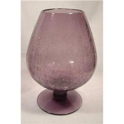 Crackle Glass Stem Footed Bowl #1814068