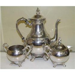 Silver over Copper Plated Tea Pot Sugar Creamer#1814335