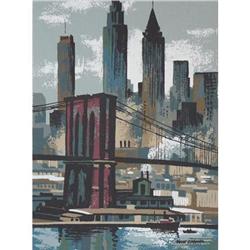 ORIGINAL 50s MODERNIST PRINT / COOMER/ NEW YORK#1814354