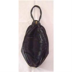 Antique Black Satin Evening Bag #1814356