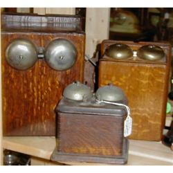 2 Oak Vintage Telephone Ringer Box  #1814358