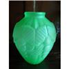 Image 1 : Frosted Green Art Deco Glass Vase #1814411