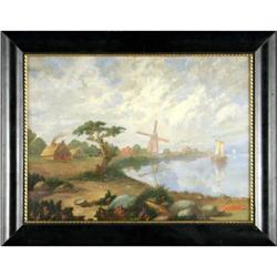 Landscape, oil on artist board entitled #1822000