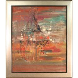 "Boat Reflection" Original Oil by Robert #1822005