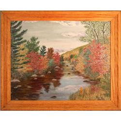 "Fall Colors Up the Stream" by Eddie Smith - #1822025