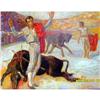 Image 1 : ORIGINAL OIL PAINTING BULL FIGHT #1822098