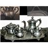 Image 1 : SIGNED Victorian Silver Tea set Tray 4pcs  #1822385