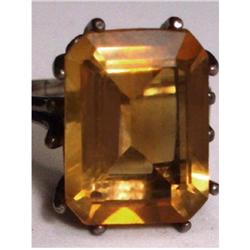 10KT Imperial CITRINE ART DECO sterling BIG #1822391