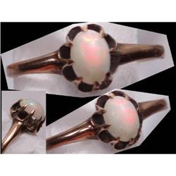 1800's ANTIQUE Genuine Opal 14kt GOLD RING #1822409