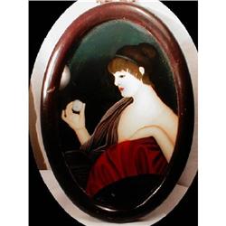 EXOTIC ART DECO Reverse Painting  WOMAN #1822410