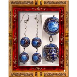 Antique Chinese Enamel Silver Figural earrings #1822419