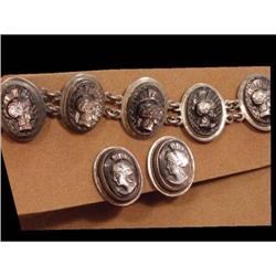 Medieval Greco-Roman CAMEO bracelet & ER #1822426