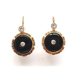 Black Onyx and Diamond Earrings #1822607