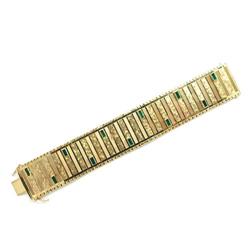 18Kt gold wide bracelet with emerald  #1822616