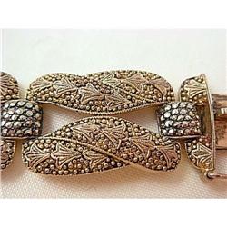 ART Deco STERLING & Marcasite VERMEIL Bracelet #1822636
