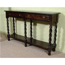 VICTORIAN BARLEY JACOBEAN LIBRARY SOFA TABLE #1822780