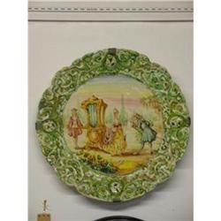 French Antique Glazed Ceramic Platter #1822870