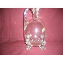 ANTIQUE GLASS FOUR LEGED JUG #1822880