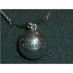 STERLING BASKET BALL  NECKLACE1940 #1822883