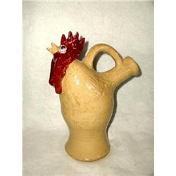 Folk Art  Pitcher Rooster Signed Jerry Brown #1834303