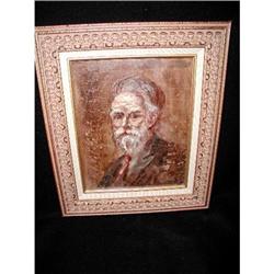 C.1900 Oil Portrait On Wood Signed Framed #1834316