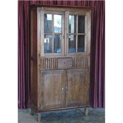 ANTIQUE CUPBOARD ARMOIRE CABINET LINEN PRESS #1835158