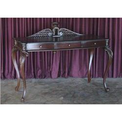 QUEEN ANN FRENCH VICTORIAN 3 DR SOFA DESK TABLE#1835165