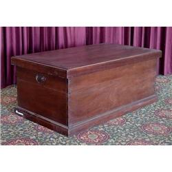 ANTIQUE DOVETAILED WALNUT BLANKET CHEST TRUNK #1835171