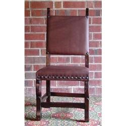 GOTHIC RENAISSANCE LEATHER DINING ACCENT CHAIR #1835185